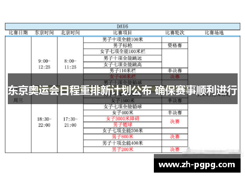 东京奥运会日程重排新计划公布 确保赛事顺利进行 东京奥运会日程重排新计划公布 确保赛事顺利进行